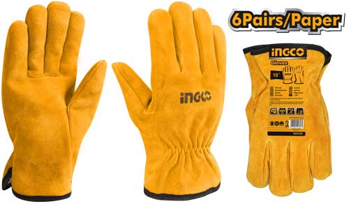 Ingco Leather gloves 10″ HGVC02